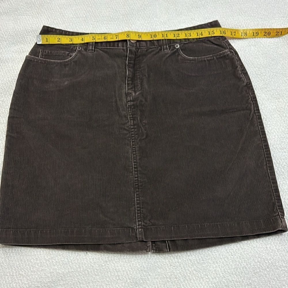LL Bean Women 10Pet Brown Corduroy Short Pencil Skirt - Picture 9 of 12